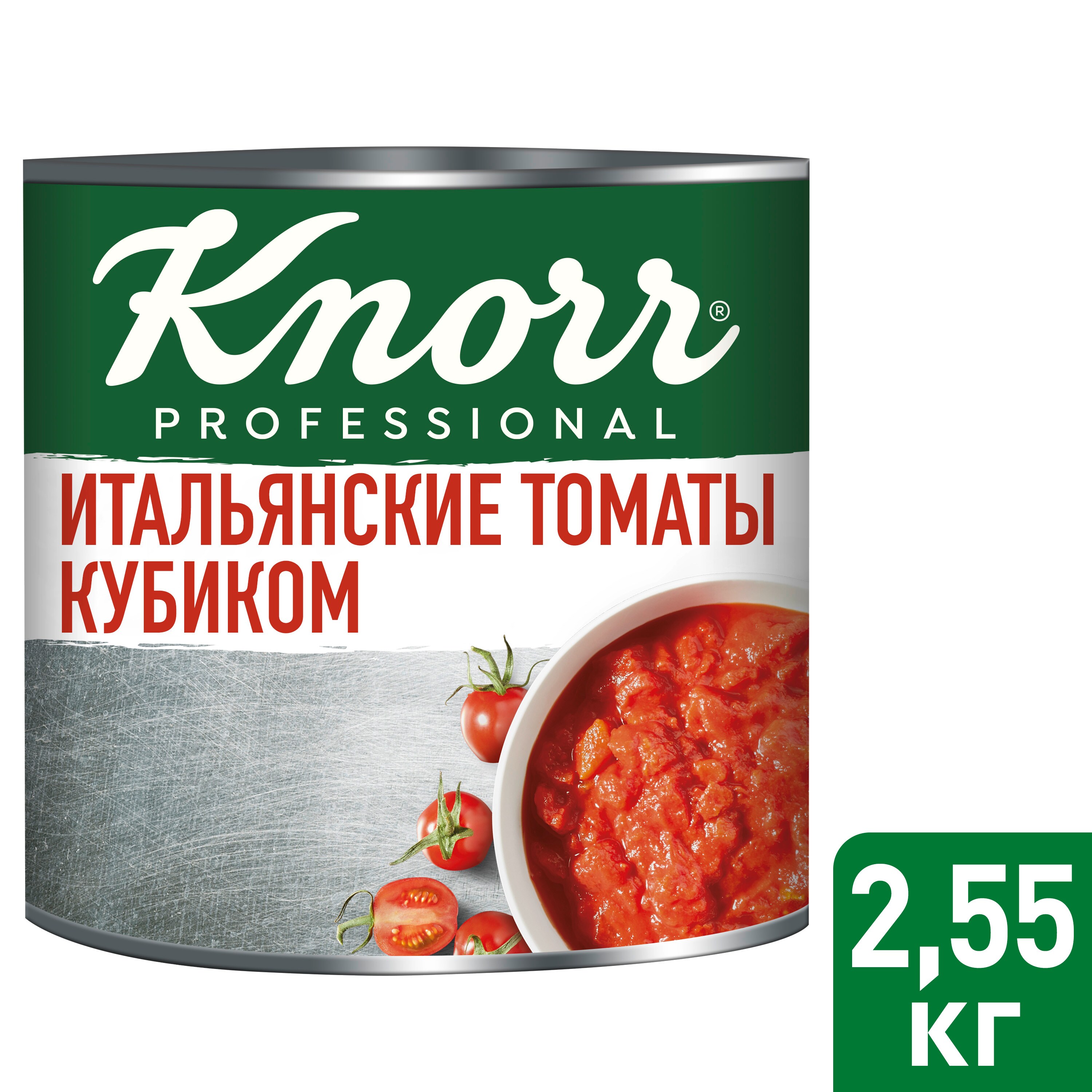 KNORR PROFESSIONAL Консервированные овощи Итальянские томаты кубиком (2,55 кг) - Итальянские томаты кубиком KNORR PROFESSIONAL– больше томатов, меньше сока.
